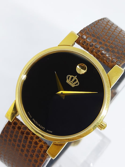 Vintage 1990 Movado King of Jordan Men’s Watch Gold Plated Swiss.