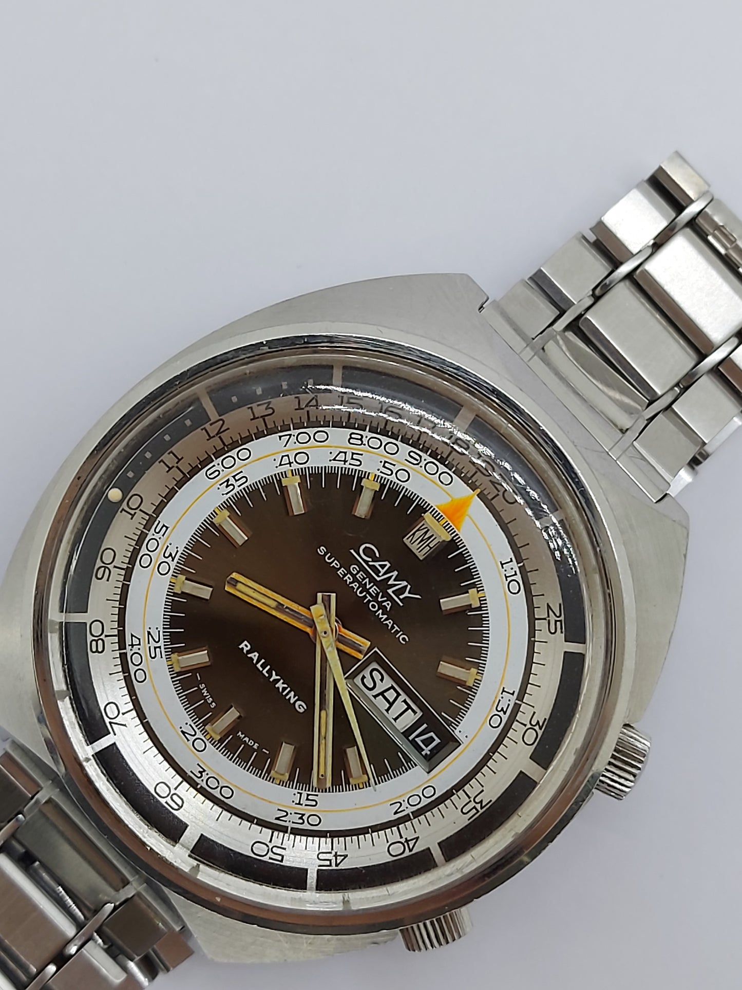 Vintage 1970 Camy Rallyking Automatic Compressor Diver Men's Watch Swiss Made.