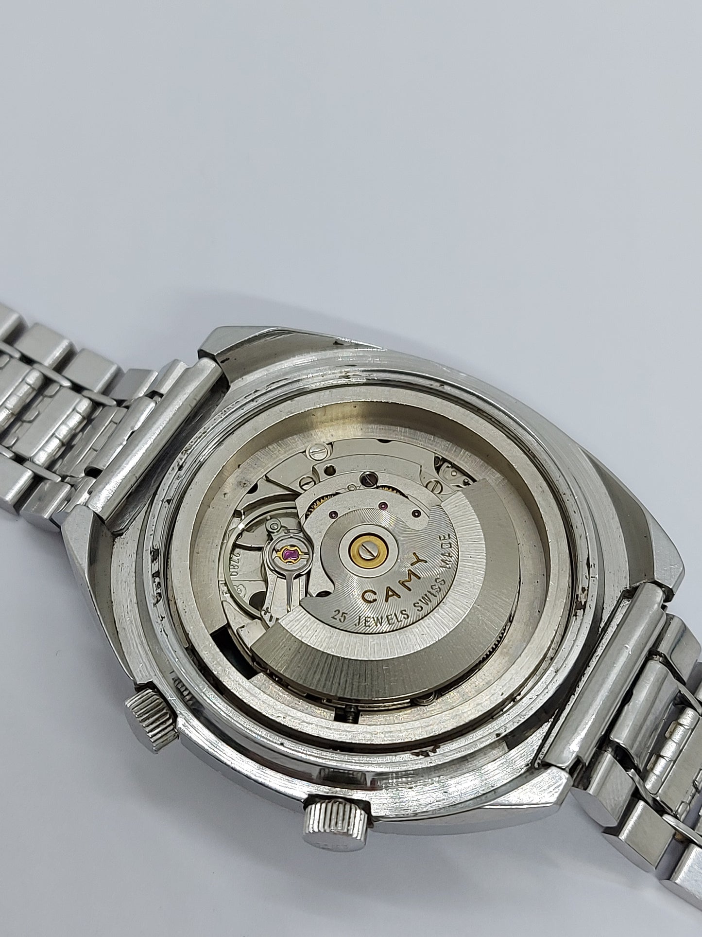 Vintage 1970 Camy Rallyking Automatic Compressor Diver Men's Watch Swiss Made.