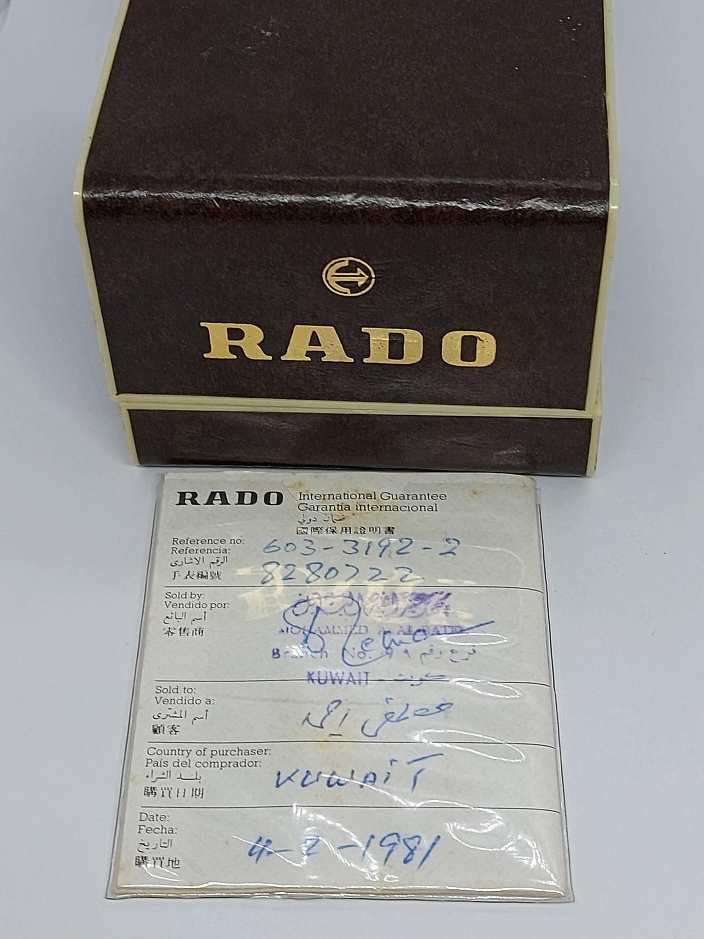 NOS 1980 Rado Golden City Automatic 606.3192.2 Men's Watch Swiss Made.