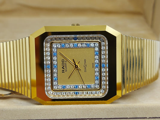 NOS 1980 Rado DiaStar Diamond Quartz  132.119.3 Men's Watch Swiss Made