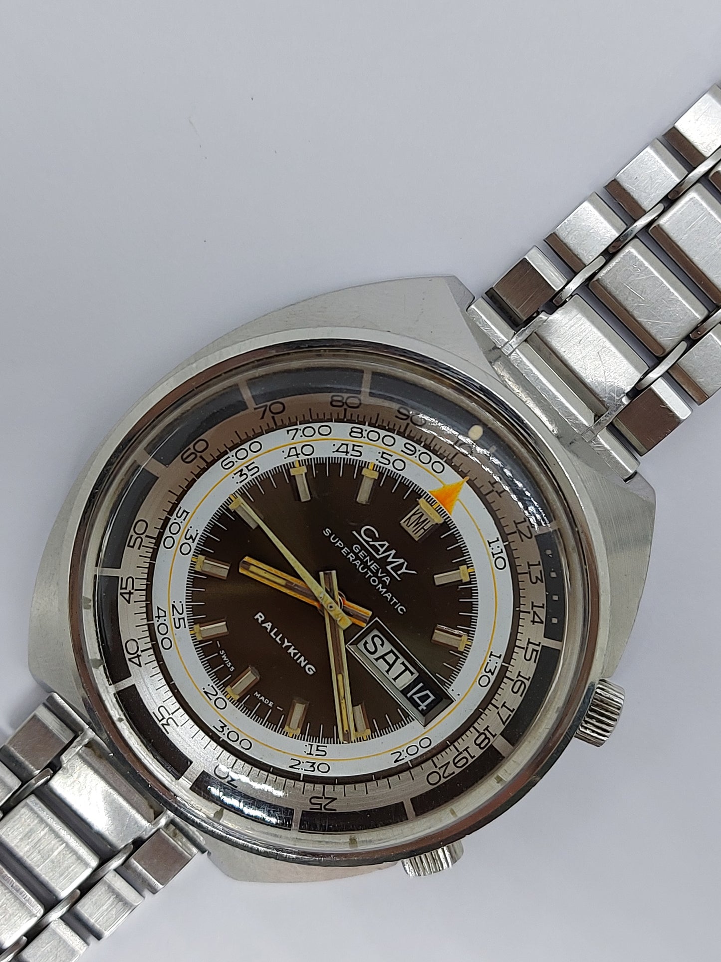 Vintage 1970 Camy Rallyking Automatic Compressor Diver Men's Watch Swiss Made.