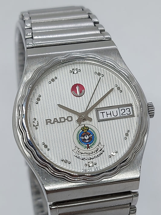 Vintage 1980 Rado Saudi Armed Forces Automatic Day Date Men's Watch.