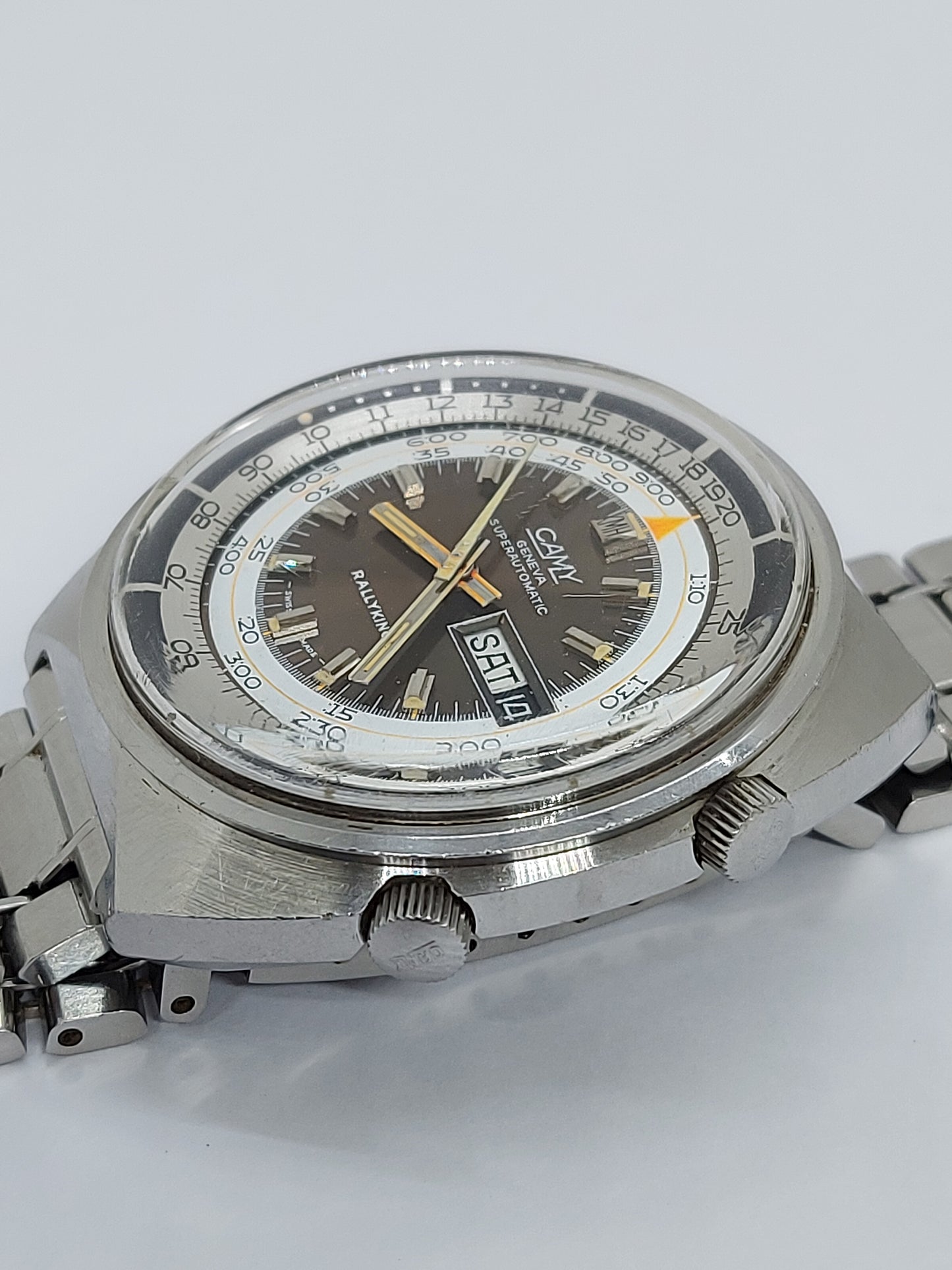 Vintage 1970 Camy Rallyking Automatic Compressor Diver Men's Watch Swiss Made.