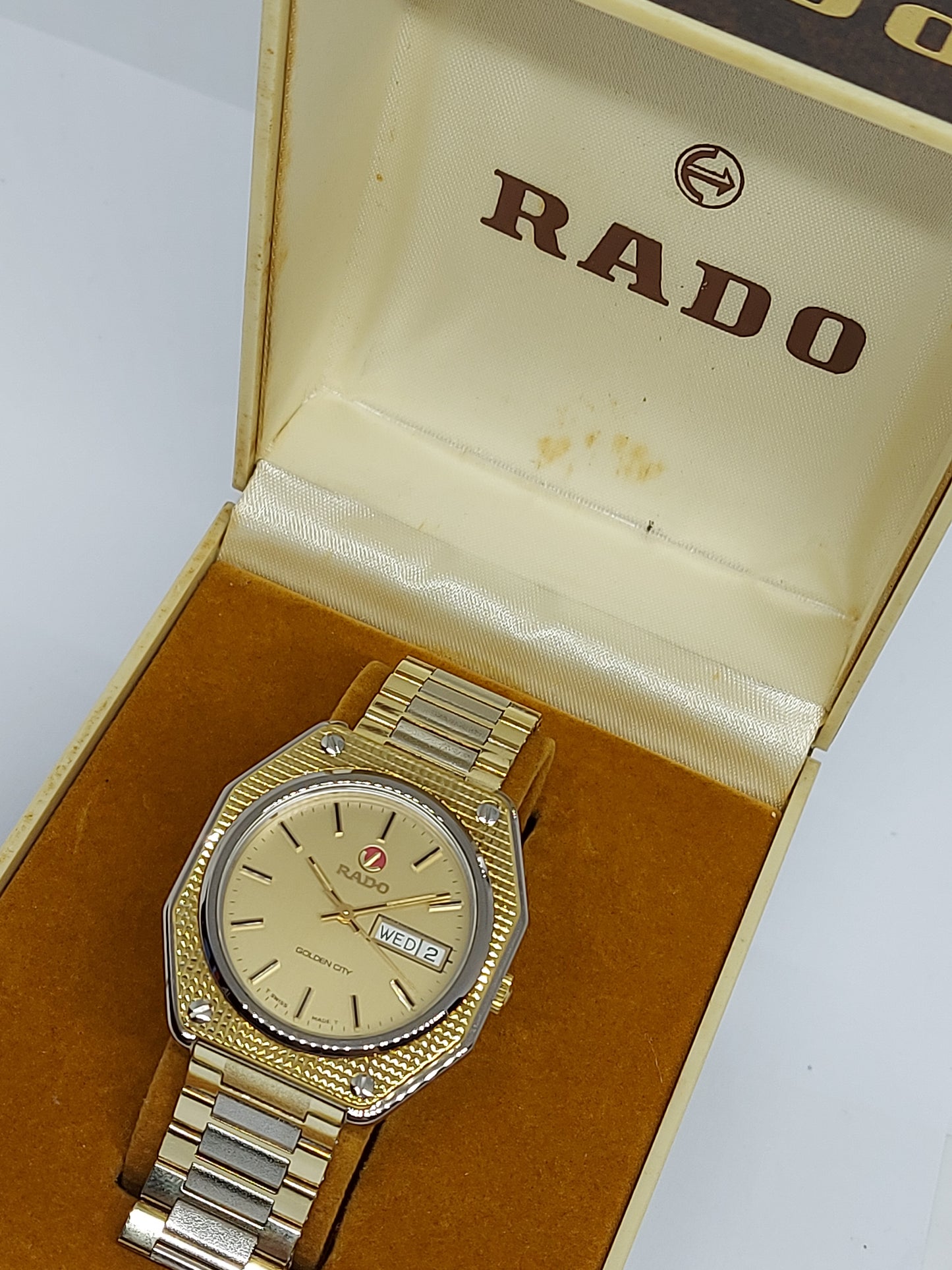 NOS 1980 Rado Golden City Automatic 606.3192.2 Men's Watch Swiss Made.