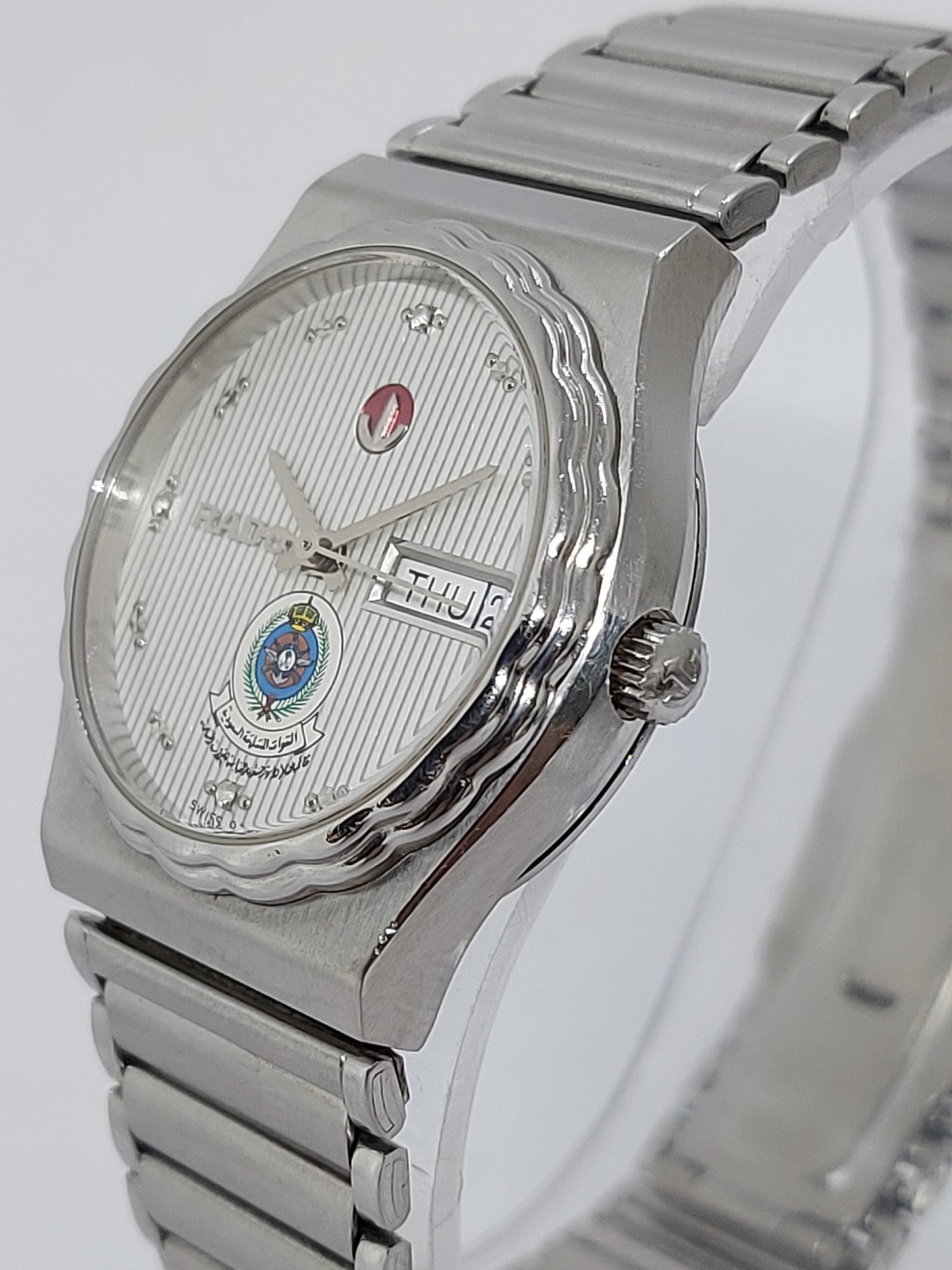 Vintage 1980 Rado Saudi Armed Forces Automatic Day Date Men's Watch.
