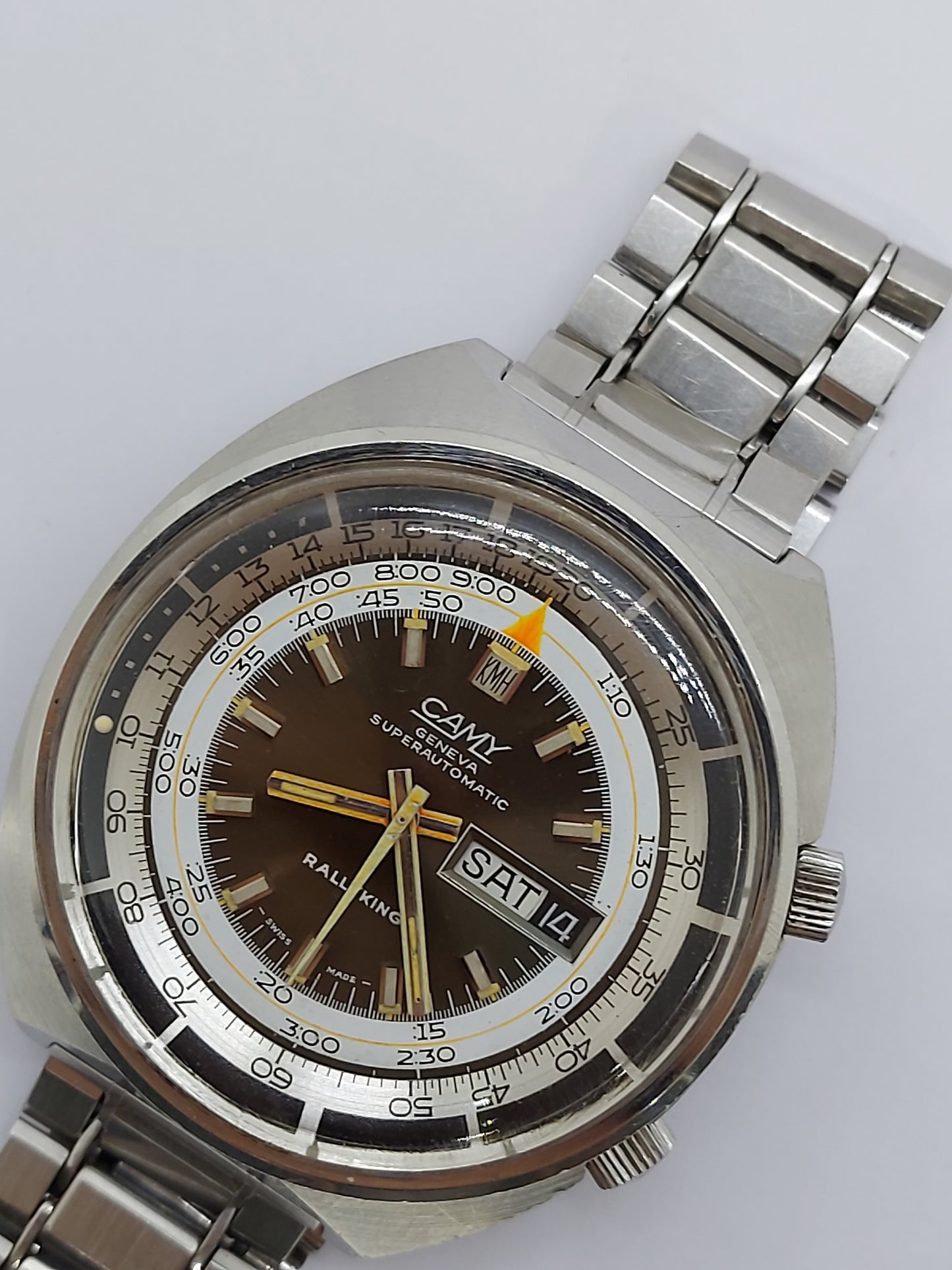Vintage 1970 Camy Rallyking Automatic Compressor Diver Men's Watch Swiss Made.