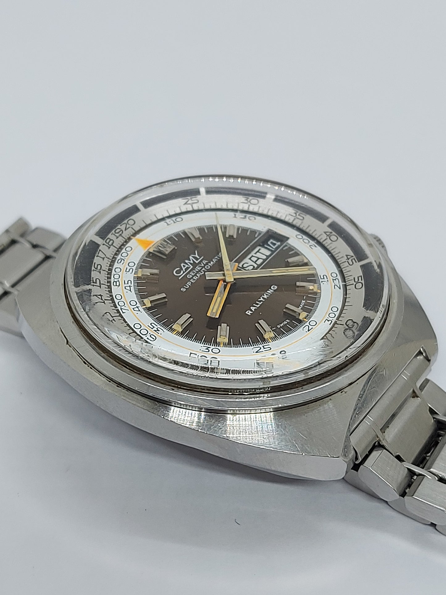 Vintage 1970 Camy Rallyking Automatic Compressor Diver Men's Watch Swiss Made.