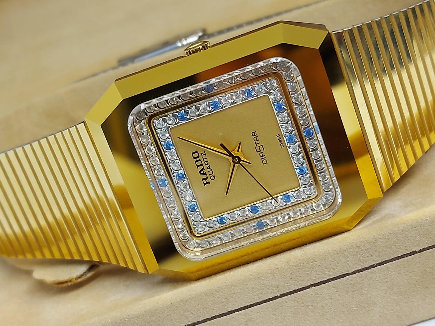 NOS 1980 Rado DiaStar Diamond Quartz  132.119.3 Men's Watch Swiss Made