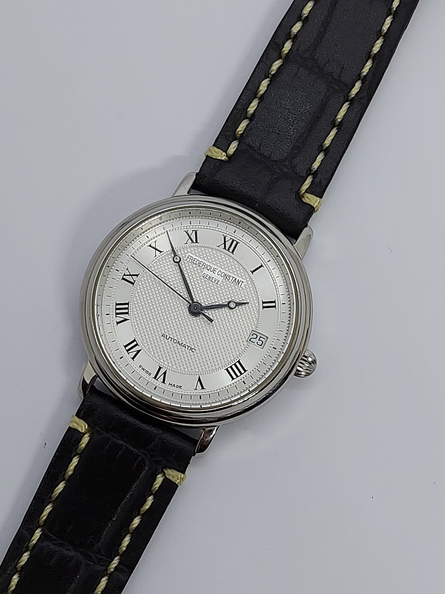 Vintage 1980 Frederique Constant Calsic Automatic Men's Watch Swiss With Box.
